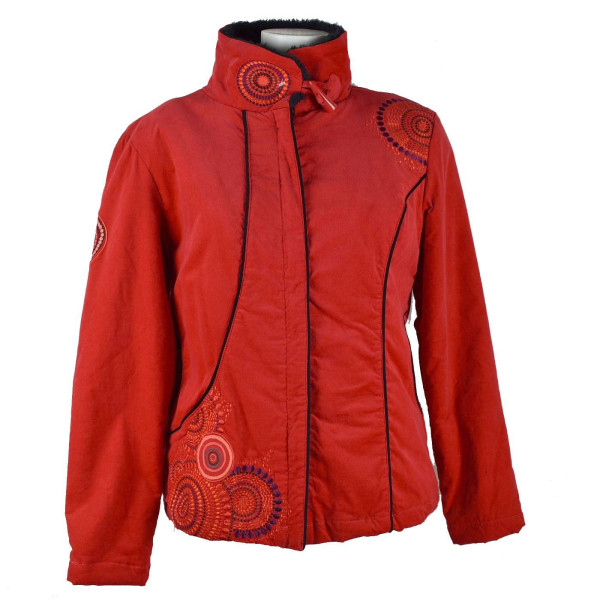 Veste Velours Ghati Rouge Doublure Fourrure Polaire