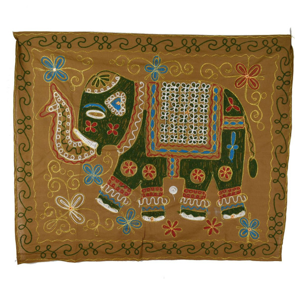 Tapisserie Murale Brodé Eléphant Indien NP-1/I