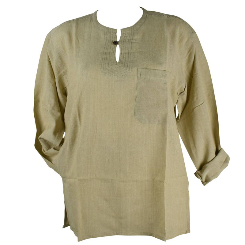 Chemise Homme Chame Coton Naturel du Népal SD-05 Ecru Chemise Homme Chame Coton Naturel du Népal SD-05 Ecru