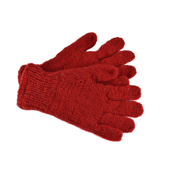 Gants Kolki Unisexe Laine Unie doublé polaire Rouge