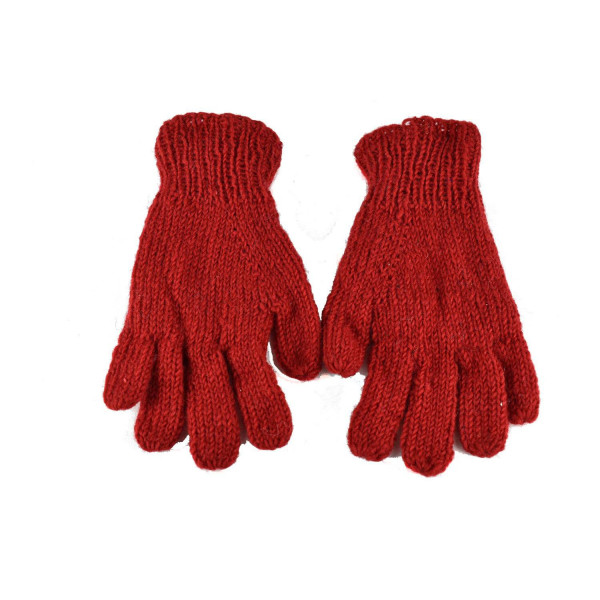 Gants Kolki Unisexe Laine Unie doublé polaire Rouge