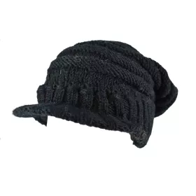 Casquette Dreadlocks Noir Laine Tricotée