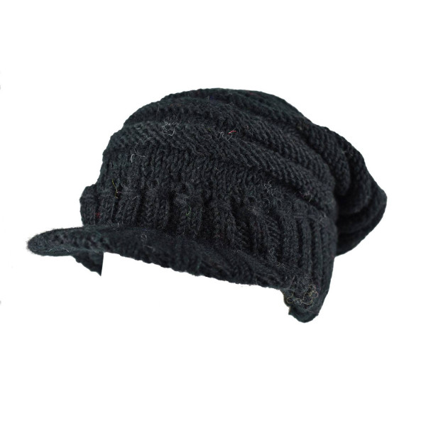 Casquette Dreadlocks Noir Laine Tricotée