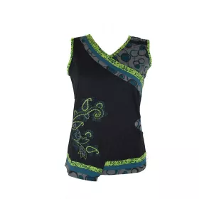 T-Shirt Sankra Sans Manches Maille Jersey et Broderies.