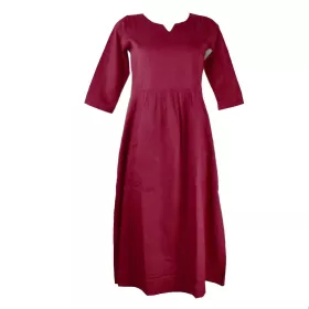 Robe Longue Sanjari Coton Uni Bordeaux