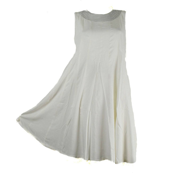 Robe Coupe Midi Unie Anjora Ton Naturel