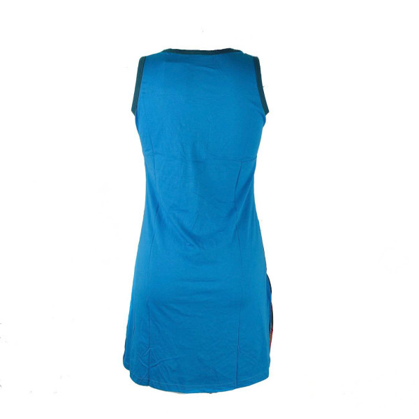 Robe Ethnique Deori Maille Coton de Jersey Fluide Bleu