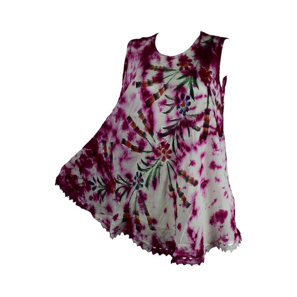 Tunique Ballia Batik Peint Floral