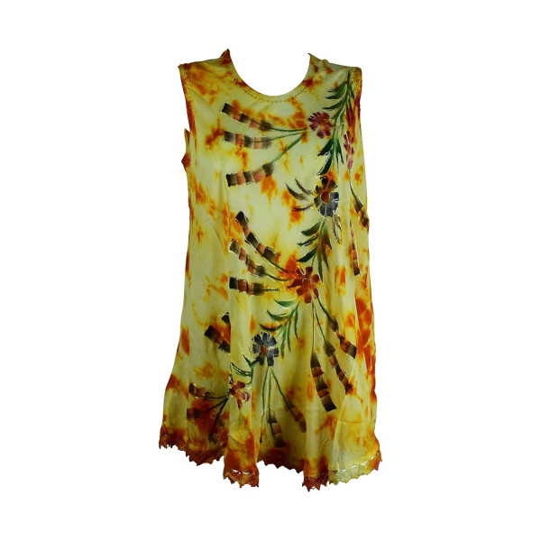 Tunique Ballia Batik Peint Floral