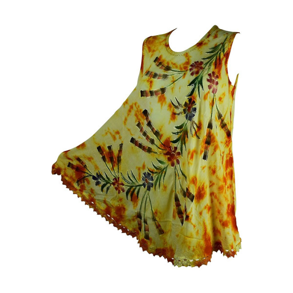 Tunique Ballia Batik Peint Floral