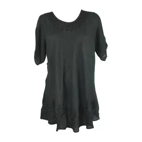 Tunique Gola en Crêpe Ton Uni Brodé