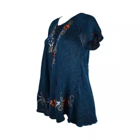 Tunique Tripur Grande Taille Unie et Fine Broderie