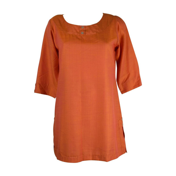 Tunique Rania Satin Uni Orange