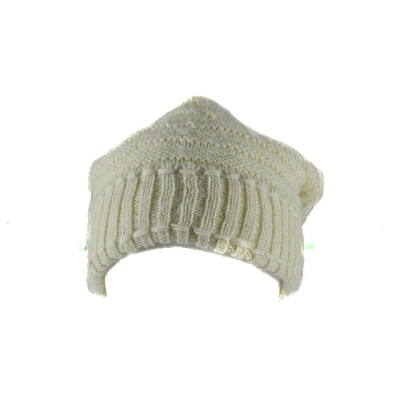 Bonnet Long Nalma Laine et Polaire Écru