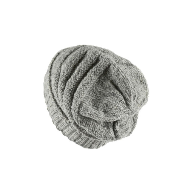 Bonnet Long Nalma Laine et Polaire Gris Clair