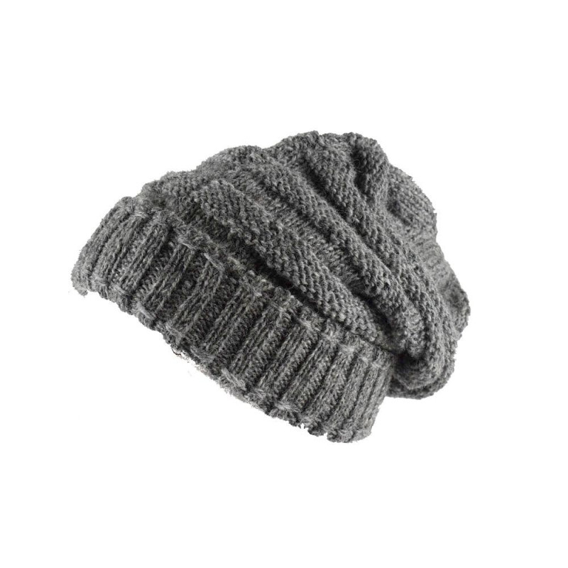 Bonnet Long Nalma Laine et Polaire Gris Foncé