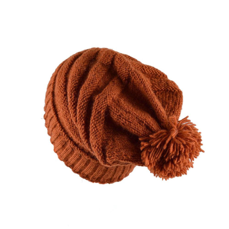 Bonnet Long Balma Laine Pompon Rouille