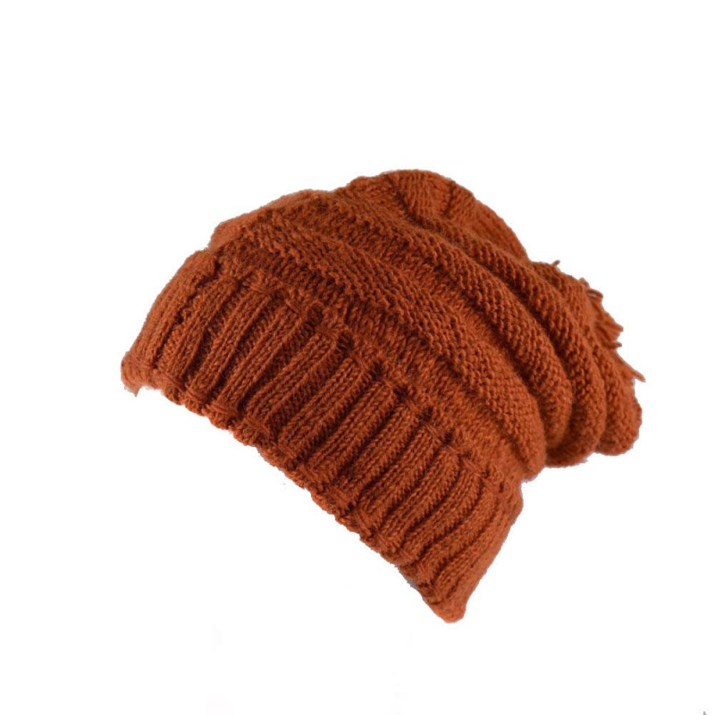 Bonnet Long Balma Laine Pompon Rouille