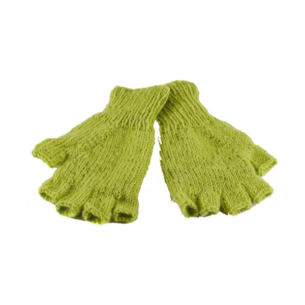 Mitaines Gundu Tricot Laine Vert Anis