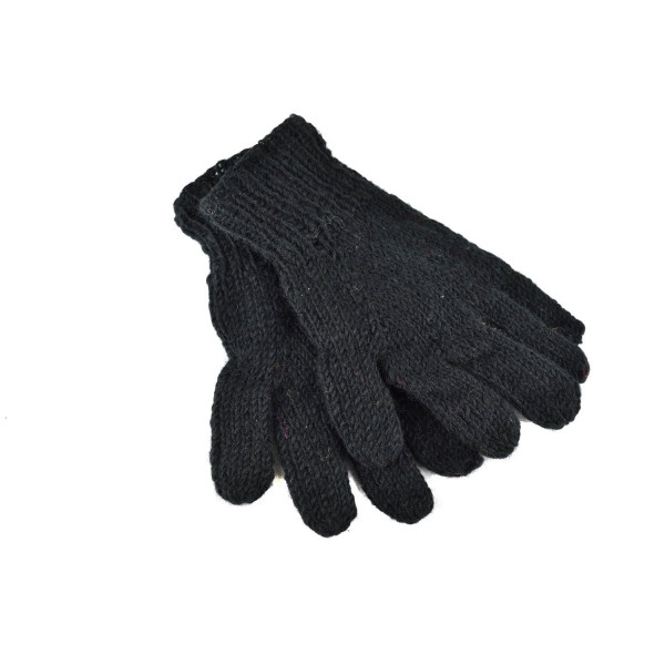 Gants Kolki Unisexe Laine Unie doublé polaire Noir