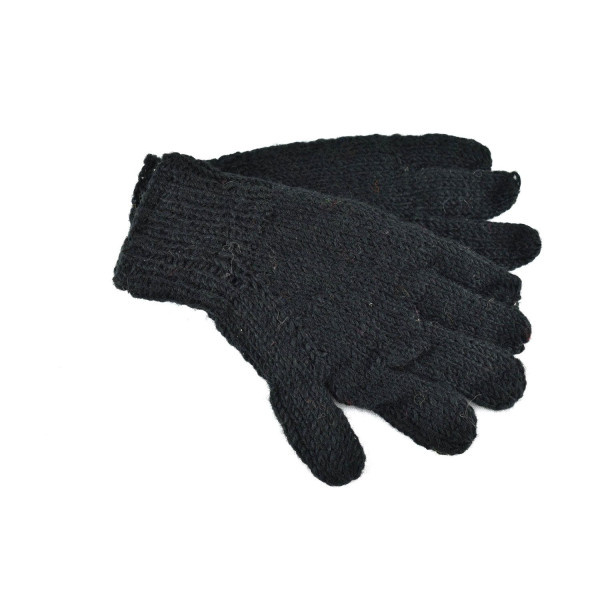 Gants Kolki Unisexe Laine Unie doublé polaire Noir