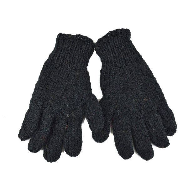 Gants Kolki Unisexe Laine Unie doublé polaire Noir