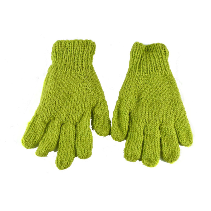 Gants Laine Kolki et Polaire Vert Anis