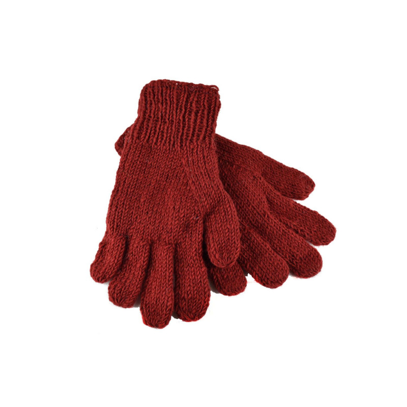 Gants Kolki Laine Unie doublé polaire Bordeaux