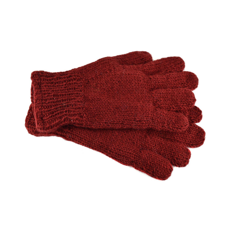 Gants Kolki Laine Unie doublé polaire Bordeaux