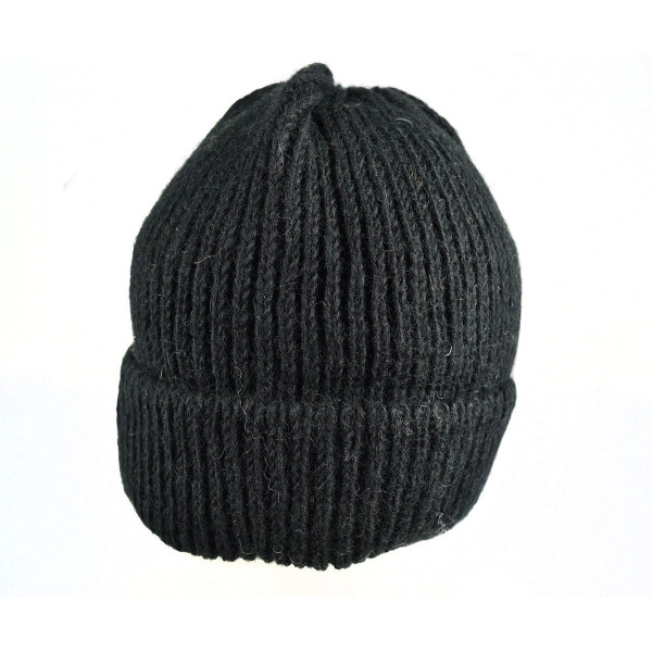 Bonnet Basique Sirpa Noir Tricot Laine Pour Homme