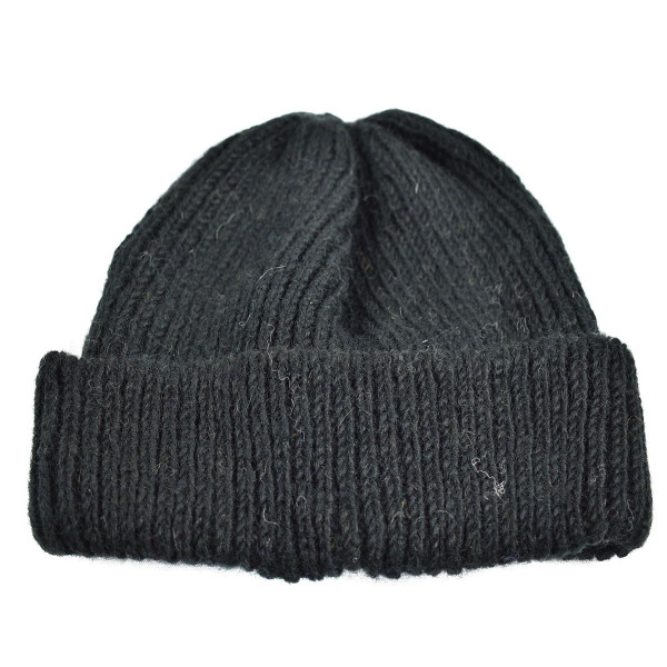 Bonnet Basique Sirpa Noir Tricot Laine Pour Homme