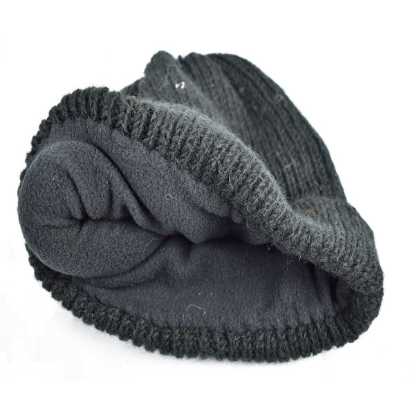 Bonnet Basique Sirpa Noir Tricot Laine Pour Homme