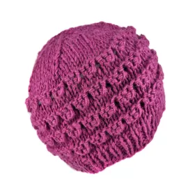 Bonnet Court Tanji Femme Laine Floral Parme