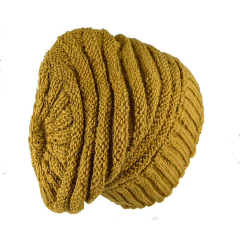 Bonnet Long Nalma Homme Laine Ton Moutarde