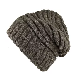 Bonnet Long Nalma Homme Laine Ton Brun Naturel