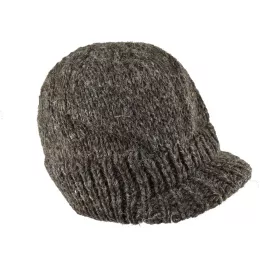 Casquette Homme Brun Naturel Laine Tricot