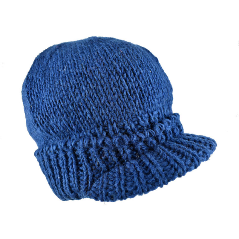 Casquette Femme Laine Tricotée Ton Bleu Pétrole