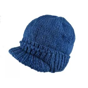 Casquette Femme Laine Tricotée Ton Bleu Pétrole