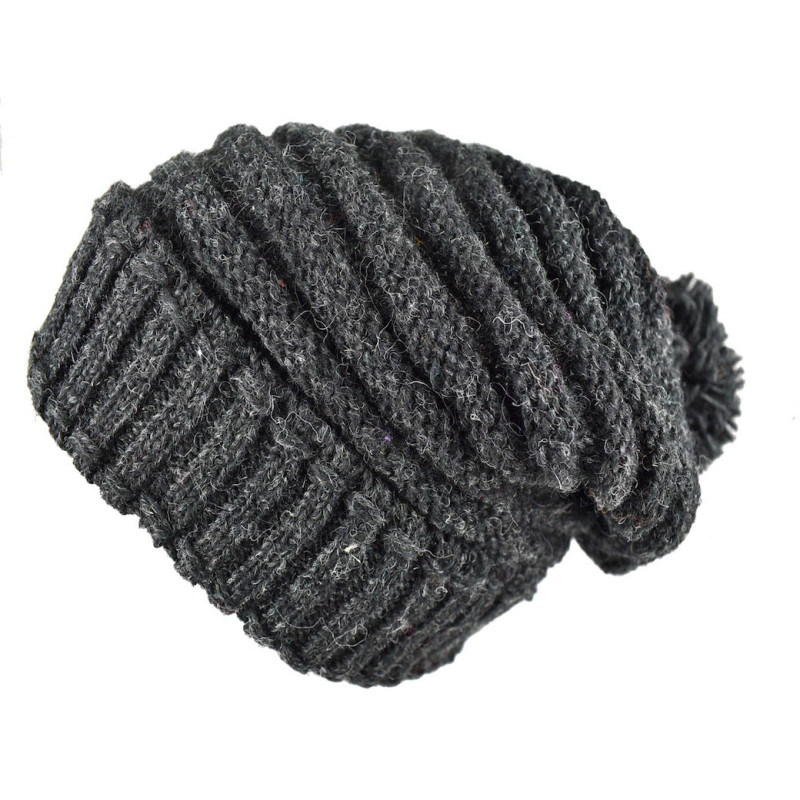 Bonnet Long Balma Femme Pompon Anthracite