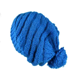 Bonnet Long Balma Femme Pompon Turquoise