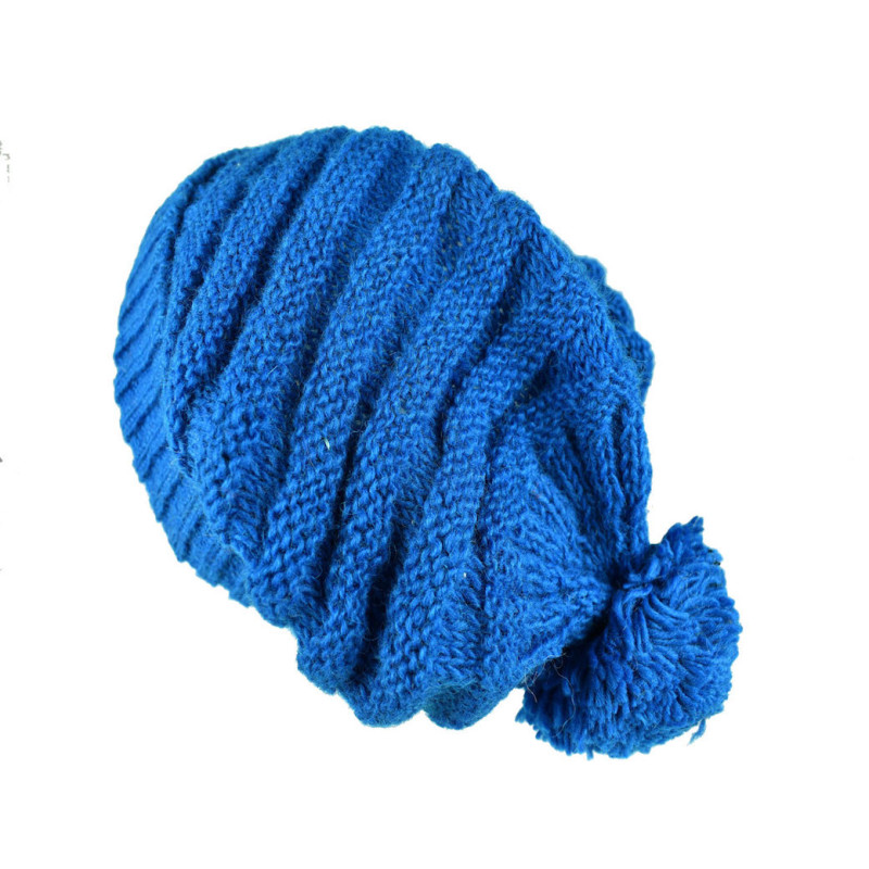 Bonnet Long Balma Femme Pompon Turquoise