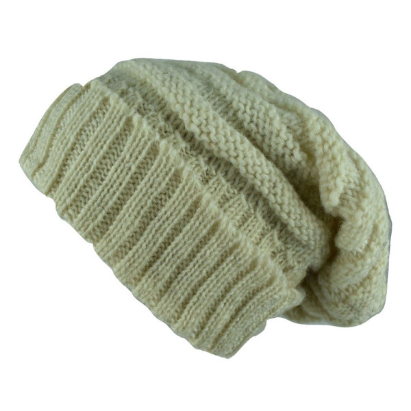 Bonnet Laine Balma Femme Pompon Ecru