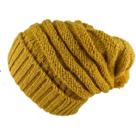 Bonnet Laine Balma Femme Pompon Moutarde