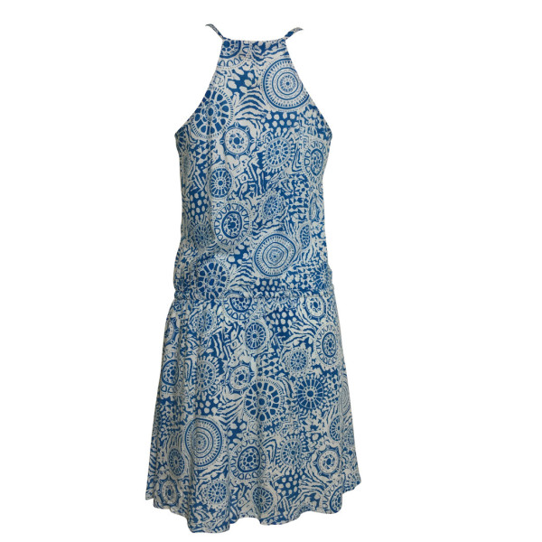 Robe Courte Wadini Imprimé Jalebi Bleu