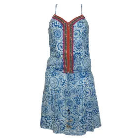 Robe Été Wadi Imprimé Jalebi Bleu NLI-99