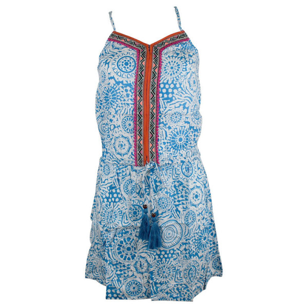 Robe Courte Wadini Imprimé Jalebi Bleu