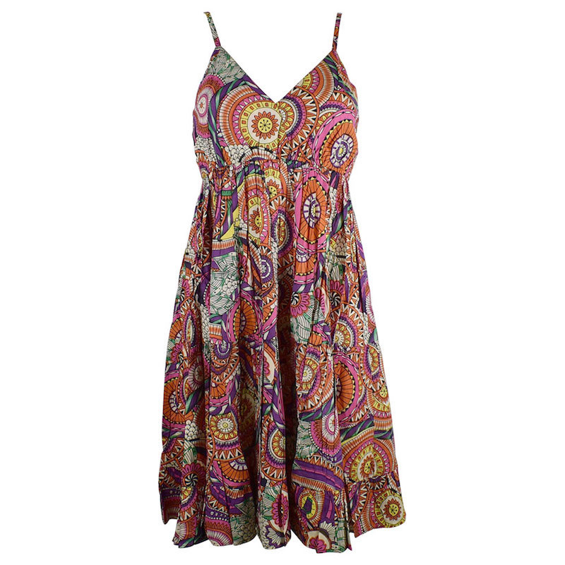 Robe Courte Akola Coton Imprimé Multicolore