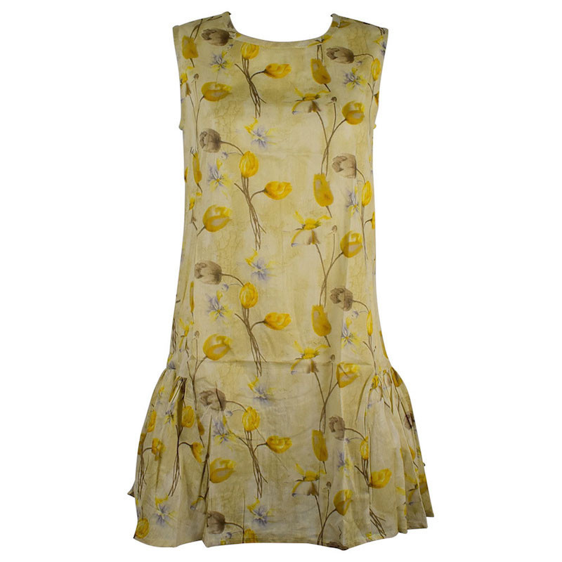 Robe Courte Wani Imprimé Floral Ton Jaune