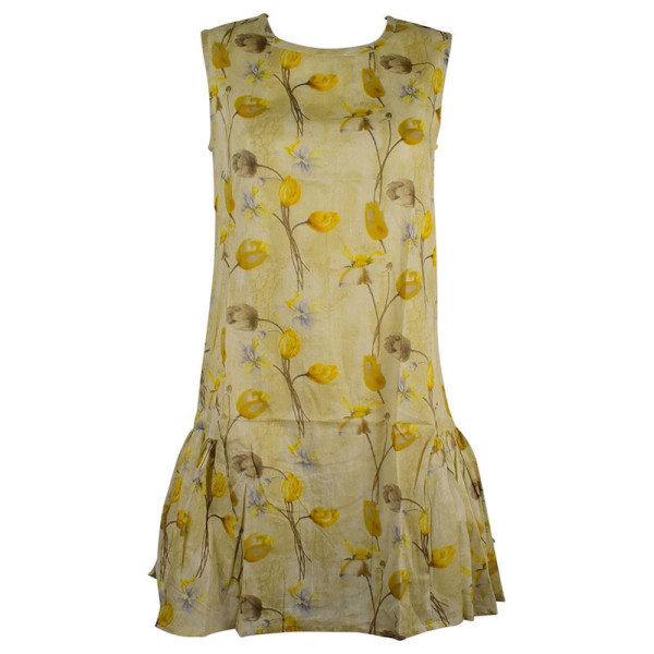 Robe Courte Wani Imprimé Floral Ton Jaune