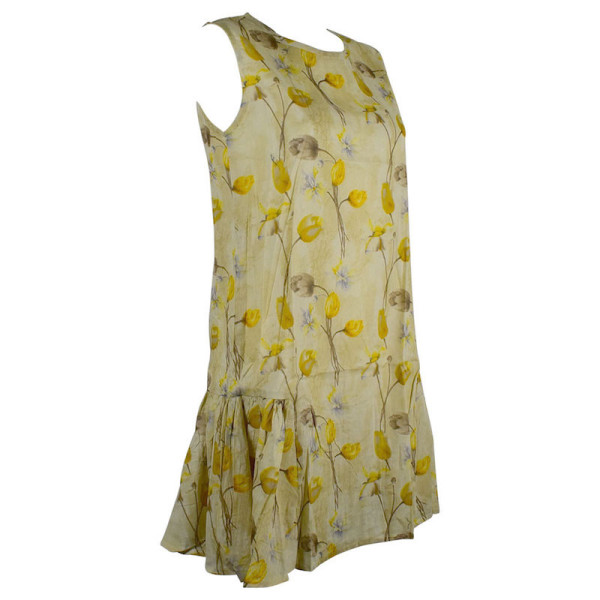 Robe Courte Wani Imprimé Floral Ton Jaune